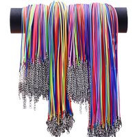 Mix Rainbow Color 10/20/30pcs/Lot 50cm Leather Rope Chain Necklace For Women Men Accessories DIY Wax Adjustable Choker Necklace