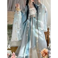 Chinese Hanfu Dress Women's Printed Large Sleeve Shirt Hanfu Set Carnival Fairy Cosplay Dress Hanfu Dance Dress