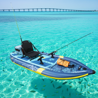 Inflatable Fishing Kayak with Two Rod Holder Three Air Chamber CE Certificate Paddleboard Waterplay Surfing