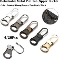 4-20PCSMetal Zip Puller Replacement Tab Zipper Sliders Head Zipper Head Detachable Backpacks Purses Repair Sewing Accessories