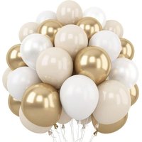 30/50/70pcs White And Gold Party Balloon Kit,suitable for wedding season, birthdays, pop parties, bridal showers