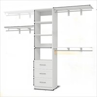 Closet System with Drawers, 5FT-8FT Closet Organizer System with Shelves Expandable Hanging Rods, 96" Walk