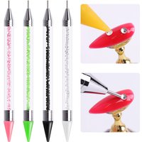 1/5pcs Double Head Wax Nail Rhinestone Picker Dotting Pen Rhinestones & Crystal & Gem Picking Pen Wax Pencil Nail Art Tools T%$8