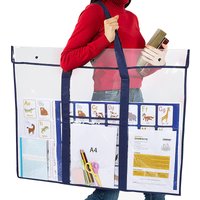 Art Portfolio Bag Art PVC Storage Pocket Large Poster Storage Bag Durable Large Capacity Art Portfolio Organizer with Pocket