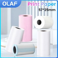 57*25mm Mini Printer Paper Color Thermal Paper Self-adhesive Stickers HD Printing Paper Uninterrupt Length Single-Sided Printing