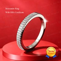 New Fashion Moissanite Ring 925 Silver Stackable Finger Ring For Women Luxury Wedding Accessories Jewelry Gift