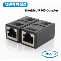 Metal Shielded RJ45 Coupler Female to Female, Ethernet Cable Extender Joiner, Anti-Interference LAN Adapter for Cat5e Cat6