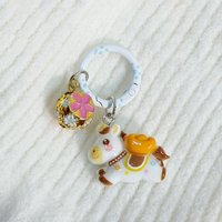 Cute Horse Year Keychain Chinese Style Traditional Cartoon Horse Bag Pendant Little God of Wealth Zodiac Horse New Year Keyring