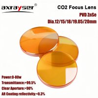 PVD ZnSe Co2 Laser Focus Lens Dia.12/15/18/19.05/20mm FL38.1/50.8/63.5/76.2/101.6mm for CO2 Laser Engraving Cutting Machine