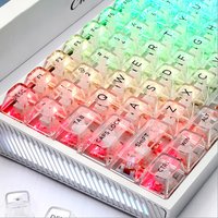 132 Keys Crystal Transparent Keycaps For MX Switch Mechanical Keyboard Similar SA Profile Keycap ISO Enter RGB backlit Key Caps
