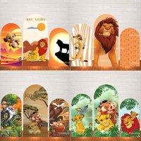 The Lion Kings Simba Backdrop Arch Cover Boys Birthday Party Decoration Baby Shower Photo Photography Background Studio Prop