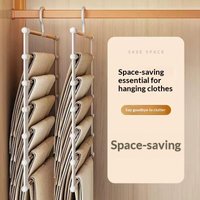 1/2pcs Multi-Layer Pants Hanger Space Saving Closet Organizer Foldable Trousers Clothes Rack Wardrobe Storage Home Organization