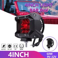 4 Inch LED Work Light Flood Spot Lights 9-32V 60W Super Light Driving Lamp For Offroad Car Truck ATV Red Car Lights