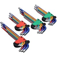 Jeu de clés Allen L, Kit de clés pour vis Allen, 9 pièces, jeu de clés hexagonales à bras Long de 1.5mm à 10mm, outils manuels pour la réparation de vélos