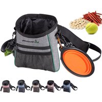 Pet Training Bag with Belt Treat Pouches & Chalk Holder, Adjustable Hands-Free Bag for Hiking Obedience Classes & Outdoor Drills