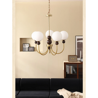 French medieval chandeliers magic bean cream wind pendant lamp bedroom living dining room retro glass ball Chandelier