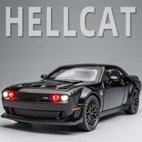 Dodge Challenger Hellcat Toy Car for 1: 32 Scale Die Cast Metel Cars Toy Pull Back Hellcat Model Cars With Sound and Light Hellc