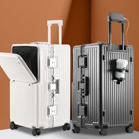 26/28/32 Inch Large Capacity Travel Suitcase Rolling Luggage Aluminum frame Suitcase Trolley Case with Cup Holder Travel Case