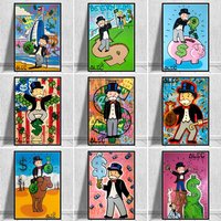 1pc frameless Canvas Alec Graffiti Monopoly Millionaire Money Street Art Canvas Prints Painting Wall Art Pictures for Living Roo