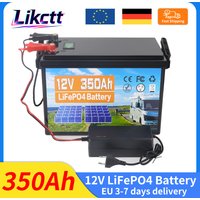 12V 24V 350Ah 200Ah 150Ah 100Ah LiFePO4 Lithium-Batterie mit 100A BMS, 9000+ Zyklen für Wohnmobile, Offroad-Fahrzeuge, netzunabhängige Angelboote, Solarsystem-Batterie