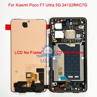 Original Amoled For Xiaomi Poco F7 5G 25053PC47G LCD Display Frame+Touch Panel Digitizer For Xiaomi Poco F7 Pro F7 Ultra 5G LCD