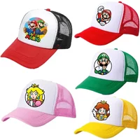 Mario Casual Baseball Sun Caps Action Universal Polyester Hat Children Truck Driver Items Adult Adjustable Anime Peripherals