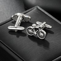 Funny Vintage Car And Bicycle Shaped Mens Cufflinks Funny Black Vehicle Enamel Sleeve Button