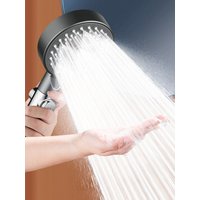 New 5 Mode Bathroom Shower Head Stop Button Black High Pressure Shower Head Water Saving Filter Showerhead Bathroom Accessories