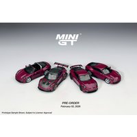 MINIGT 1/64 Porsche 911 (992.1) Rubystone Red Set MGTS0021 Cars Alloy Diecast Metal Model Kids Toys Boys