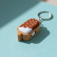 3D Printed Cute Ice Cream Clicker Keychain Bag Pendant Decompression Toy For Stress Relief , Anxiety & ADHD, Gift For Kids