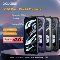 World Premiere DOOGEE V50 Pro Rugged Phone 52GB+1TB AI Pets Dimensity 8300 6.78" FHD+ 11000mAh 66W 200MP Camera Android 16 NFC