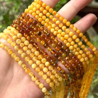 Natrural Genuine Baltic Flower Amber Faceted / Round Beads 4-7mm,Diy Bead Plant Natural Stone Men Women Jewelry Wholesale