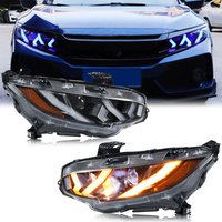 LED-Scheinwerfer für Honda Civic X 2016-2021 FC Type-R DRL Projektor Sequentieller Blinker Lambo-Stil Frontleuchten-Set
