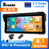 7/8.1 calowy motocyklowy rejestrator DVR 4K przenośny WIFI nawigacja GPS Moto bezprzewodowy Carplay Android Auto IPX7 wodoodporny ekran Dual BT