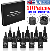 WinHolder 10PCS IMPACT TORX Star BIT Sockets Set 3/8 T10 T15 T20 T25 T27 T30 T40 T45 T50 T55 Garage Hand Tools