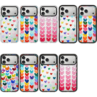 Colorful Hearts Pattern Impact / Compact Acrylic Border Phone Cover for IPhone 14 15 16 17 Pro Max Case for IPhone 17Pro