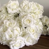 7Heads Roses Bouquet Artificial Flower white Rose Large Size Rose Living Room Dry Flower Decoration Wedding