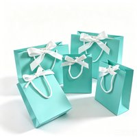 10pcs white blue Gift Bags Packaging Print Logo For Small Business Jewelry Personization pack for Wedding Favors Valentines Day