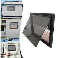 RV Ausstellfenster 65 ° Öffnungsfähiges Gehärtetes Glas RV-Fenster für Wohnmobil Caravan mit Insektenschutz Abschließbarer Griff 23,62x17,72 Zoll