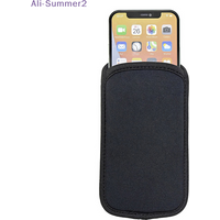 {Summer2} {Winter4} Black Direct-Insert Neoprene Waterproof Phone Pouch Shockproof Scratch-Resistant Mobile Phone Protect Bag