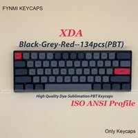Fynmi DOLCH ISO ANSI XDA Black Grey Red PBT Dye Sublimation XDA Keycaps for Mechanical Keyboard