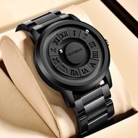 LIGE-Montre de luxe avec pointeur magnétique pour homme, accessoire de sport, chronographe à quartz