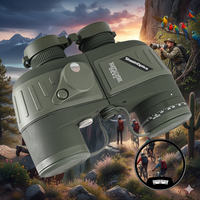 Shooin Optics Compass Binoculars 7X50 Waterproof Floating Nautical For Hunting Bird Watching Marine Navigation