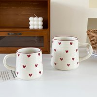 Heart-Shaped Ceramic Mug, Cute Little Heart Ceramic Mug, Coffee Cup, Drinking Cup, Suitable for Home Use, Afternoon Tea, Office Use, Latte Art in Coffee Shops, Souvenirs, Valentine's Day Gifts,