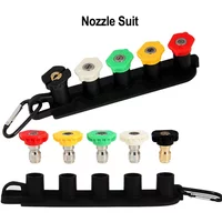 Pressure Washer Nozzle Holder & 5 Color Nozzles- Durable Spray Gun Accessory for Indoor/Garden/Patio Cleaning