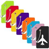 8PCS Women Men Travel Accessories Silicon Luggage Tags Suitcase ID Name Address Holder Baggage Tag Unisex Airplane Labels