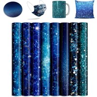 (1 PCS) 12x12 IN Sublimation Transfer Sheet for Tumblers Blanks Tshirts Blue Glitter Sublimation Transfer Ink for Heat Press DIY