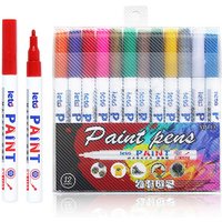 12color Permanent Paint Markers,Oil-Based Paint Pens,Waterproof Quick Dry Marker Set for Various materials Painting,Art Supplie