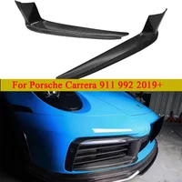 For Porsche 992 911 Carbon Fiber Car Front Bumper Wind knife Splitter Spoiler Canard Air Knife Surround Trim Car Accessories