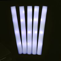 20/30/40Pcs White LED Glow Bulk Colorful LED Glow Sticks Foam Stick Cheer Tube Dark Light Birthday Wedding Party Supplies
